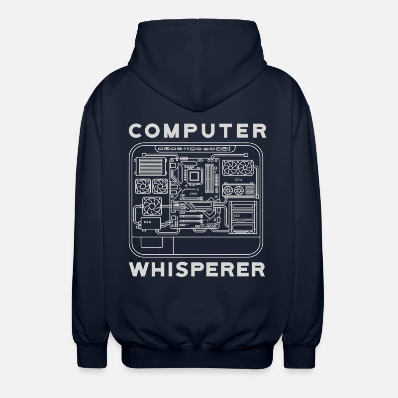 Computer Whisperer Motherboard Hardware PC - Unisex Hooded Jacket - navy