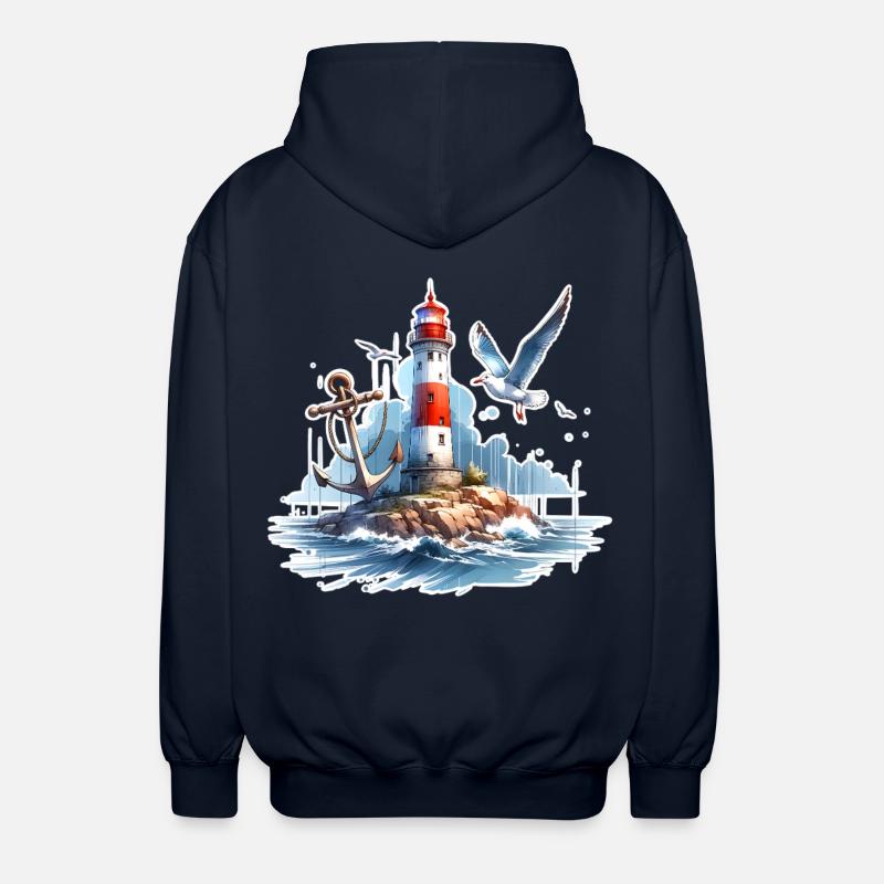 Leuchtturm Anker Möwe - Unisex Kapuzenjacke - Navy