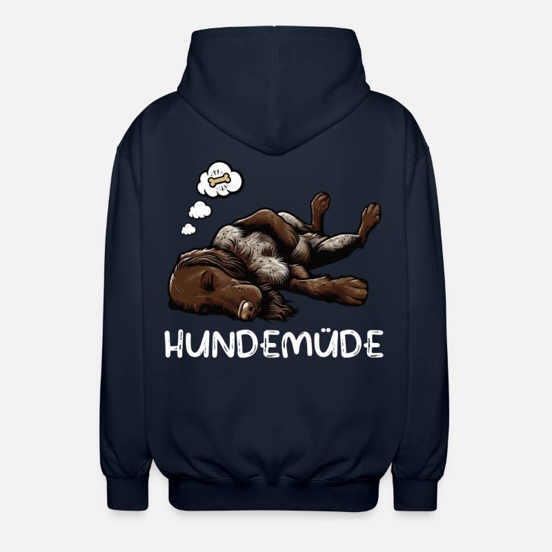 Hundemüde Deutsch Drahthaar drahthaar hunde - Unisex Kapuzenjacke - Navy