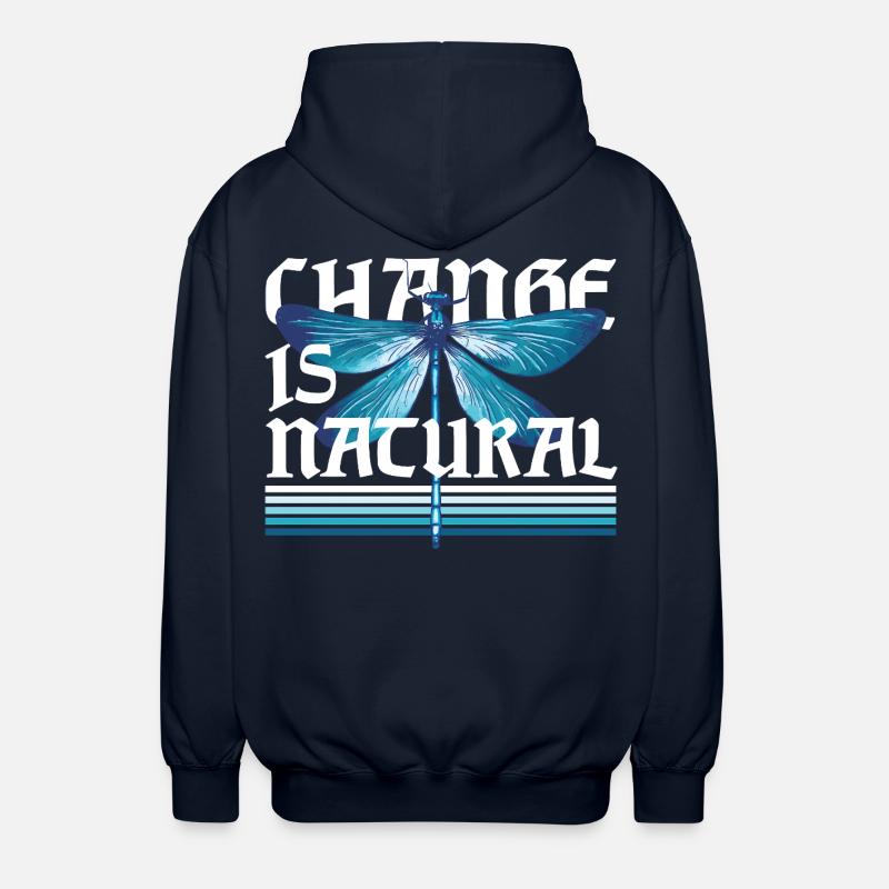Libelle Libellen Change Is Natural - Unisex Kapuzenjacke - Navy