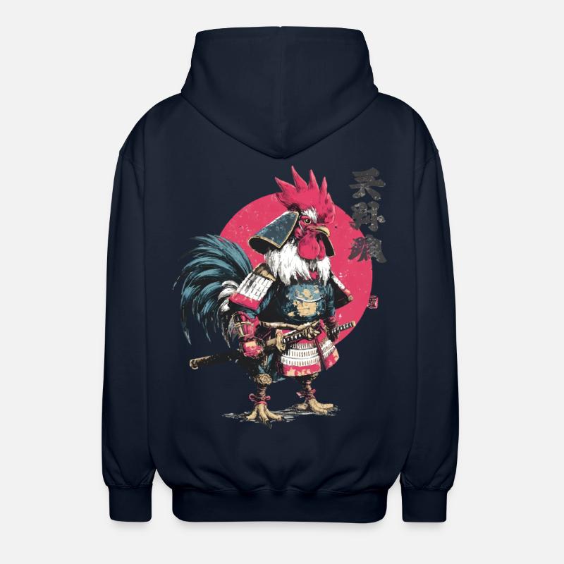 Rooster Samurai Armor - Unisex Hooded Jacket - navy