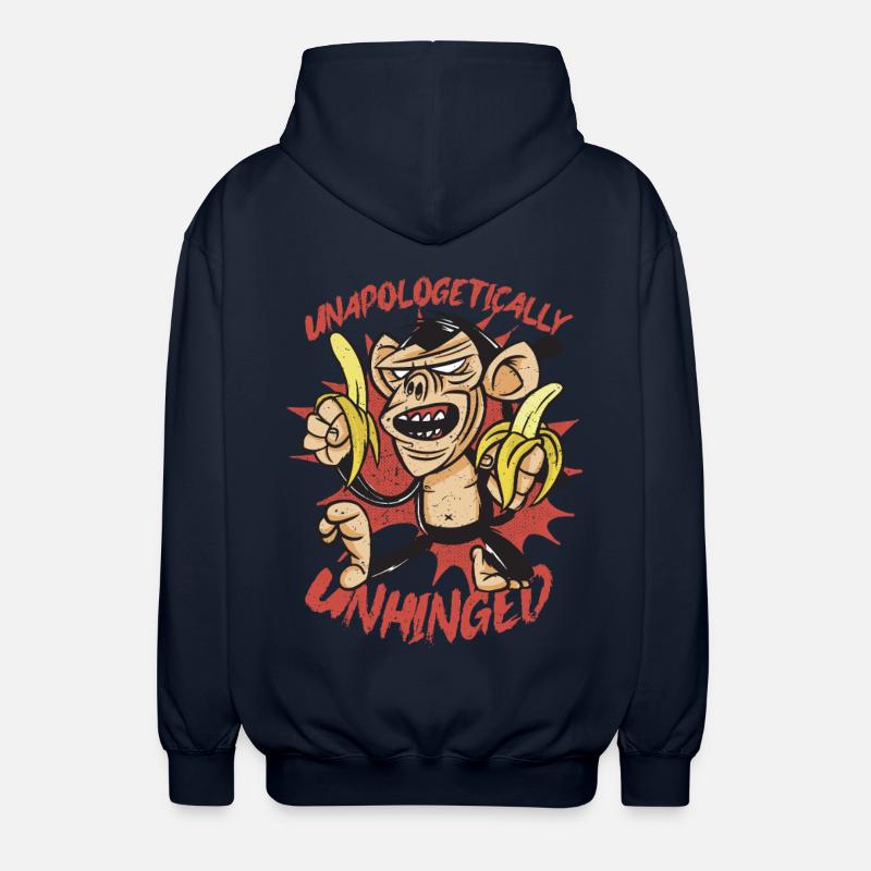 Monkey Day Day Unapologetically Unhinged - Unisex Hooded Jacket - navy
