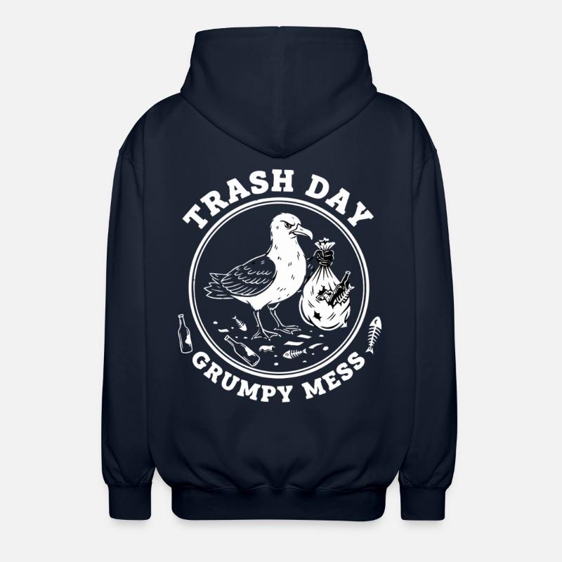 Möwe Trash Day Müll - Unisex Kapuzenjacke - Navy