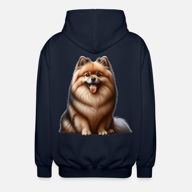 Spitz Zwergspitz Allemand Spitz - Veste à capuche unisexe - marine
