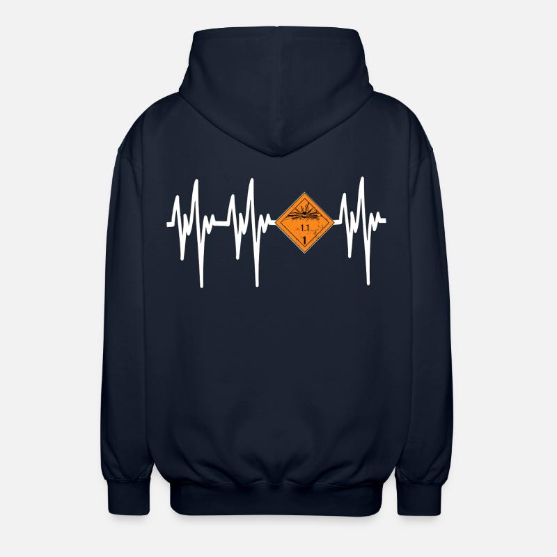 Danger Pyro Battement de Cœur - Veste à capuche unisexe - marine