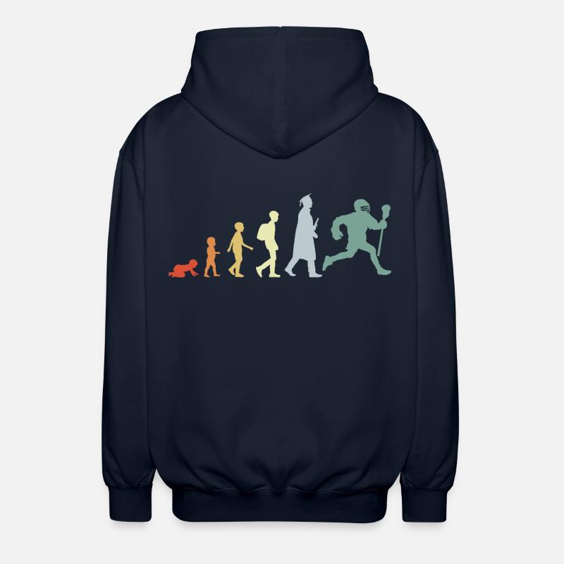 Evolution eines Lacrosse Spielers - Unisex Kapuzenjacke - Navy