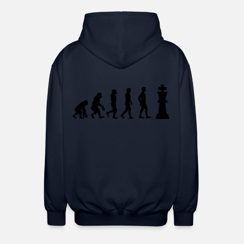 Chess evolution - Unisex Hooded Jacket - navy