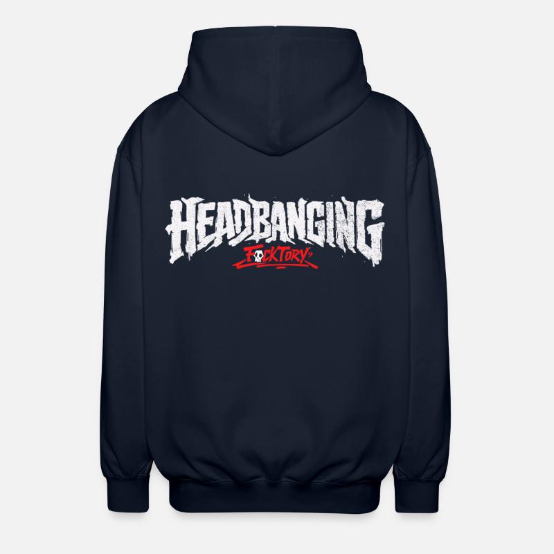 Logo de headbanging blanc - Veste à capuche unisexe - marine