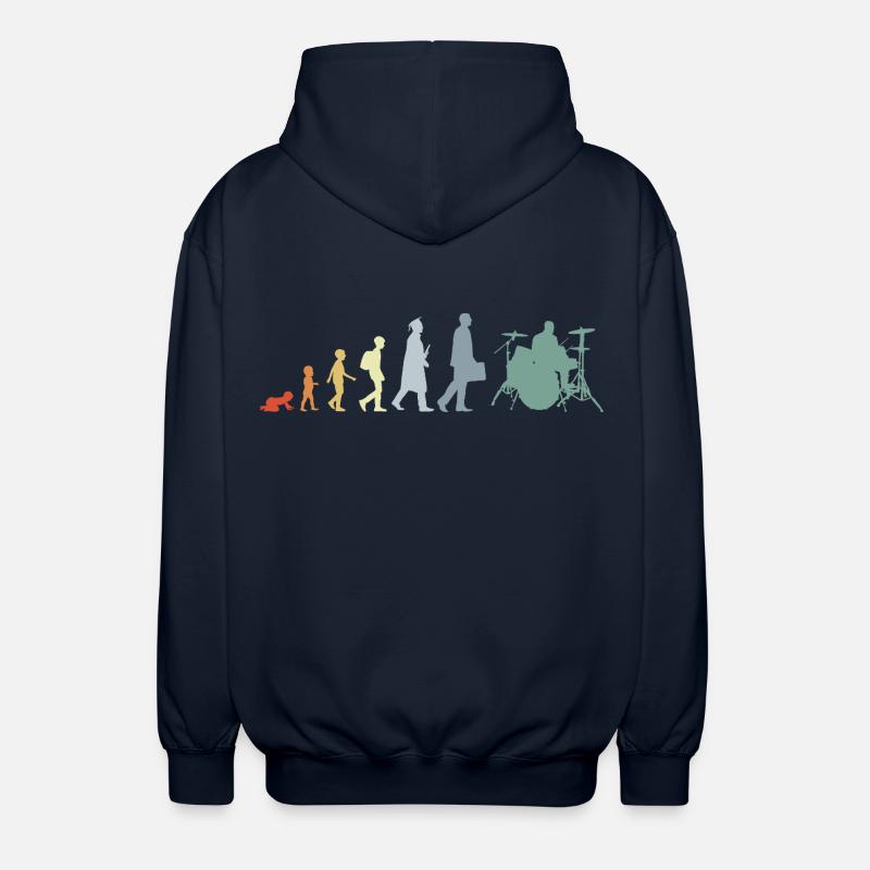Drummer Evolution - Unisex Hooded Jacket - navy