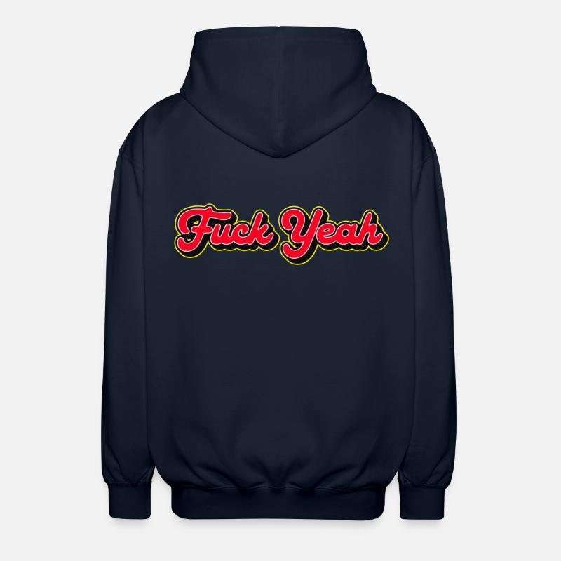 Fuck Yeah 3D Red Script - Unisex Hooded Jacket - navy