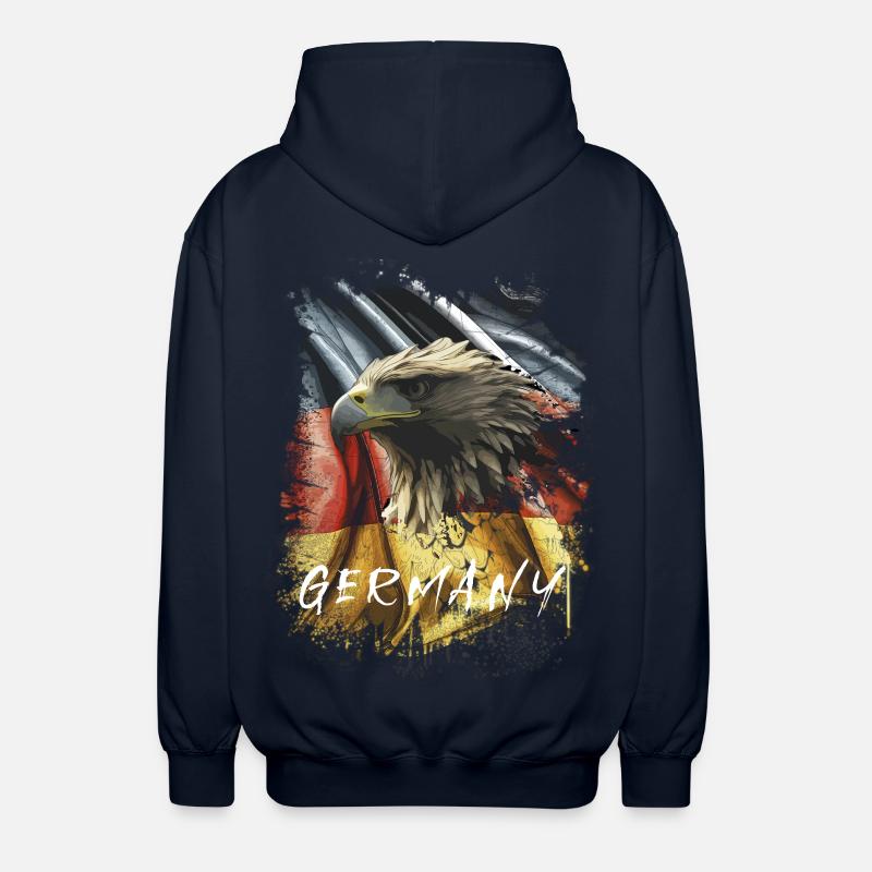 Germany Eagle Eagle Head Gift - Unisex Hooded Jacket - navy