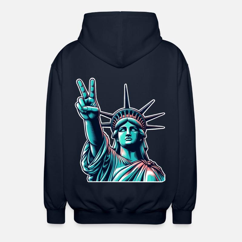 Statue de la Liberté Paix - Veste à capuche unisexe - marine