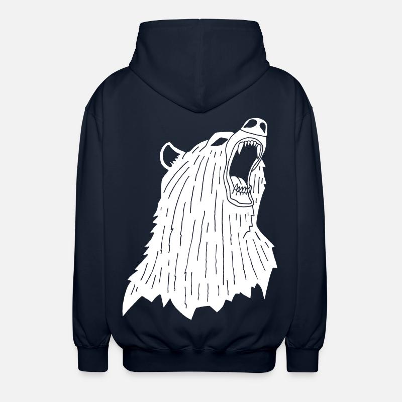 Wütender Eisbär - Unisex Kapuzenjacke - Navy