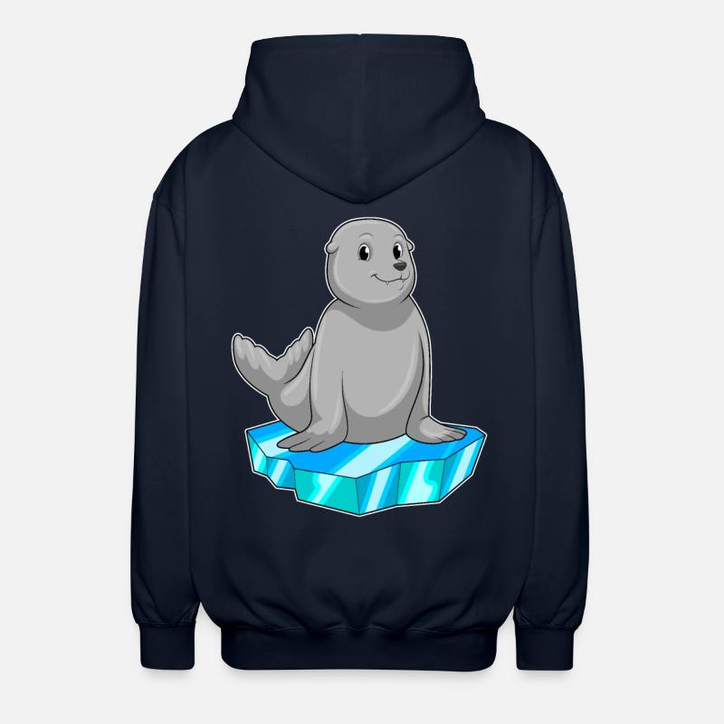 Seehund mit Eisscholle - Unisex Kapuzenjacke - Navy