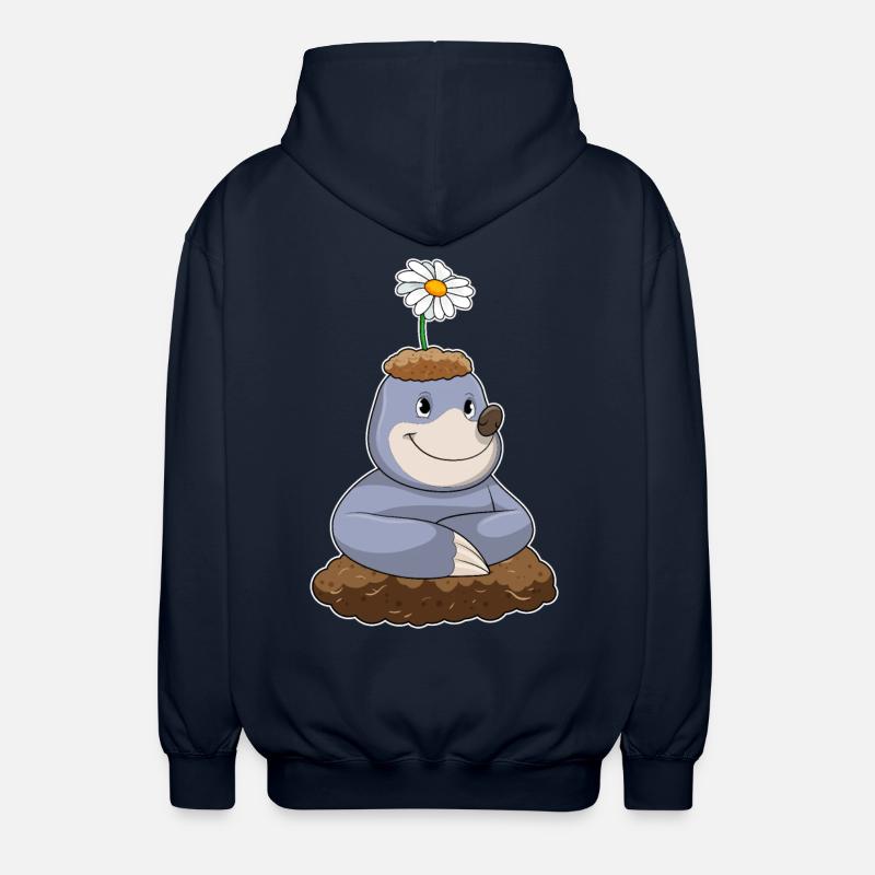 Maulwurf mit Gänseblümchen Blume - Unisex Kapuzenjacke - Navy