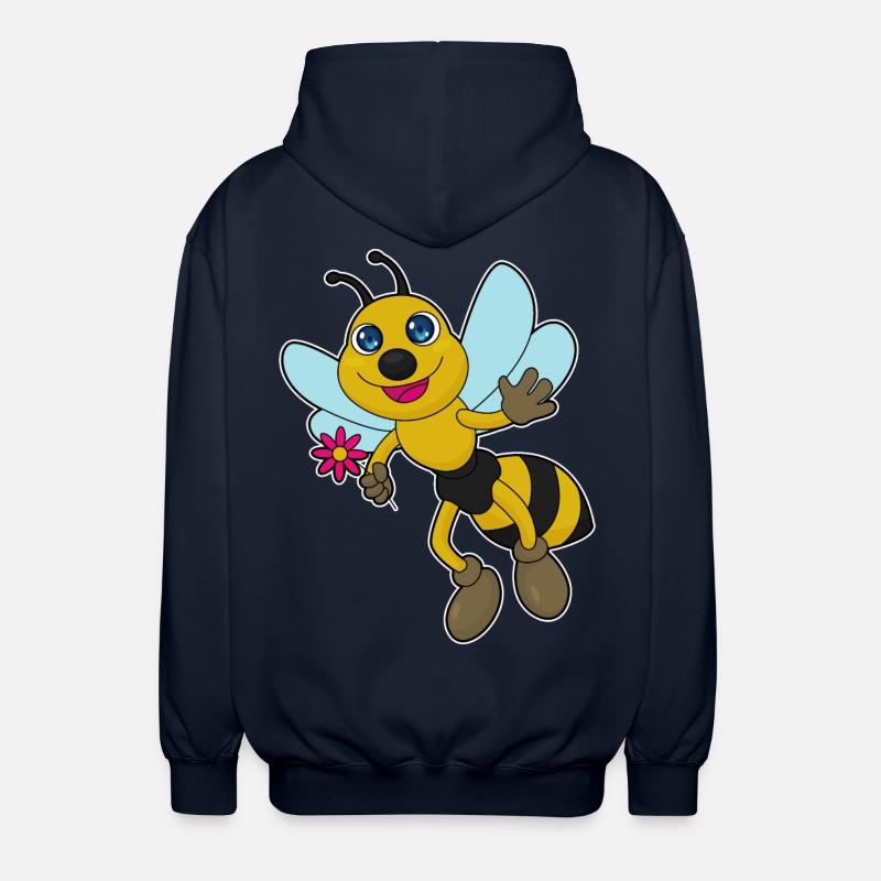 Abeille à fleur - Veste à capuche unisexe - marine