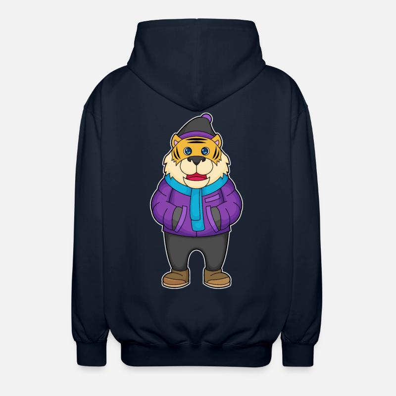 Bonnet écharpe tigre - Veste à capuche unisexe - marine