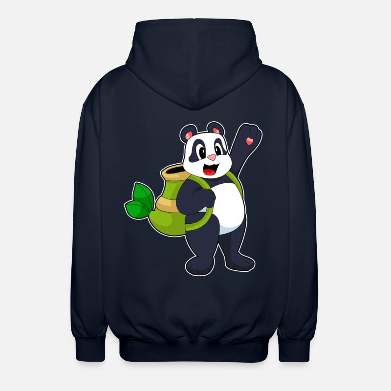 Panda Bamboo Backpack - Unisex Hooded Jacket - navy