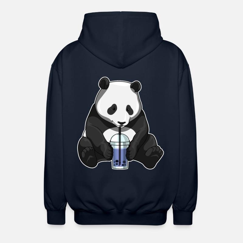 Panda Bubble Tea - Unisex Hooded Jacket - navy