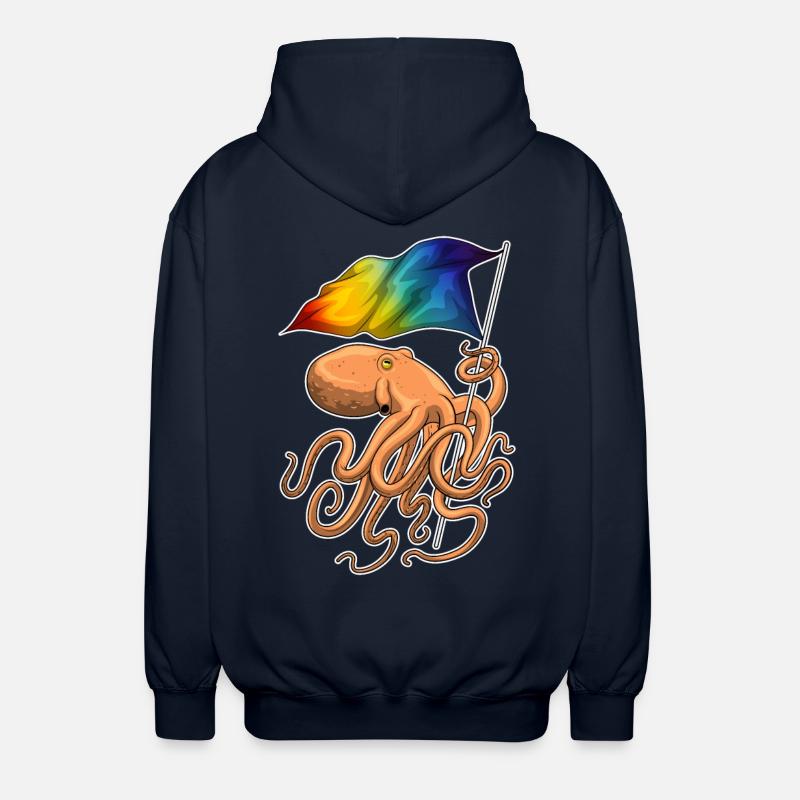 Drapeau arc-en-ciel Octopus - Veste à capuche unisexe - marine