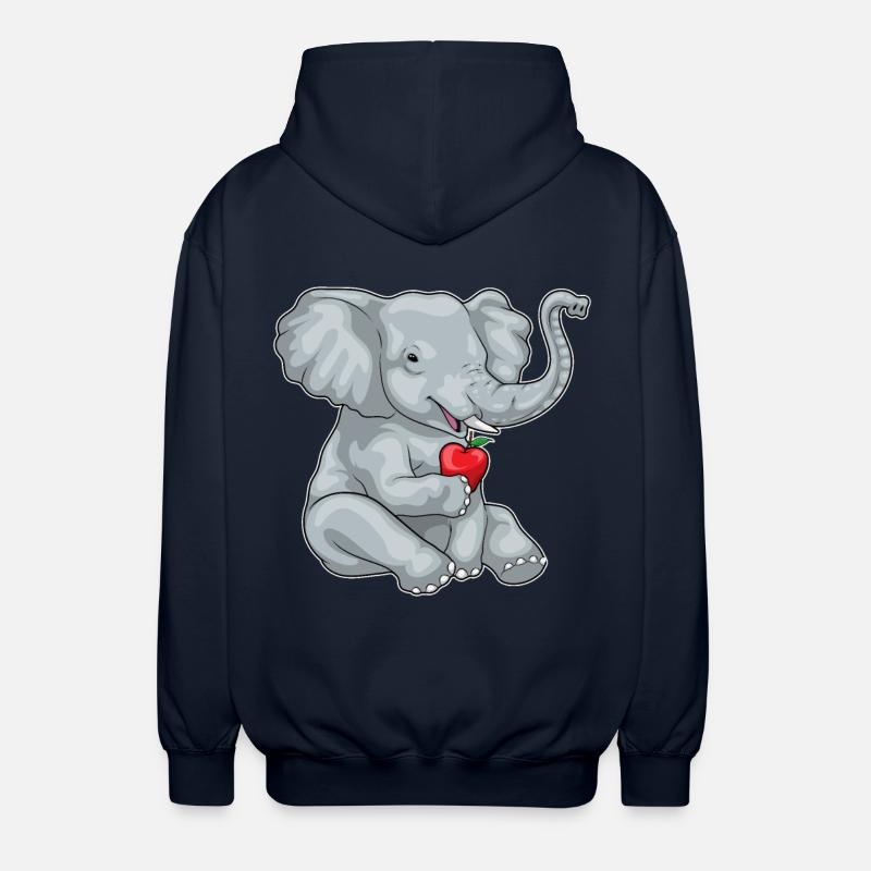 Éléphant Pomme Fruit - Veste à capuche unisexe - marine