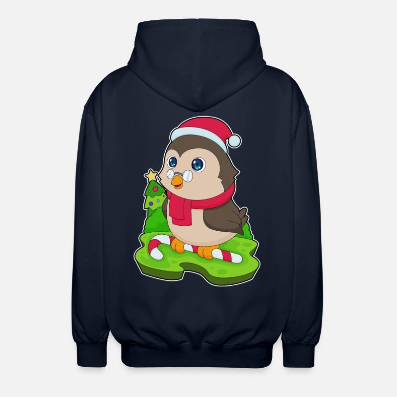 Hibou Noël Candy Cane - Veste à capuche unisexe - marine