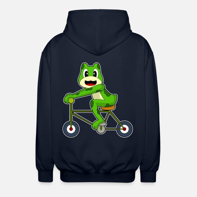 Frog Bicycle - Unisex Hooded Jacket - navy