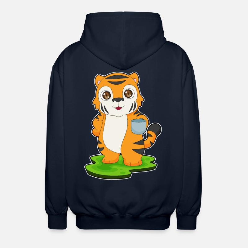 Tiger Coffee Mug - Unisex Hooded Jacket - navy