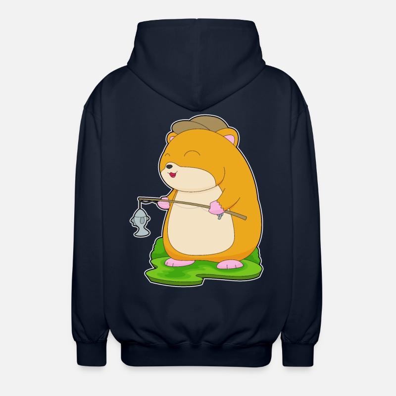 Hamster Pêcheur Ange Pêche - Veste à capuche unisexe - marine