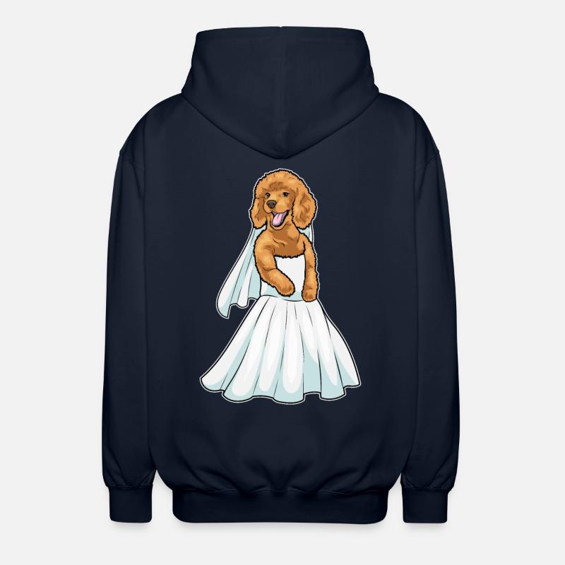 Caniche Robe de mariée Mariage - Veste à capuche unisexe - marine