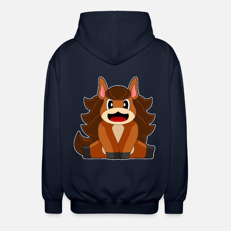 Cheval poil long - Veste à capuche unisexe - marine
