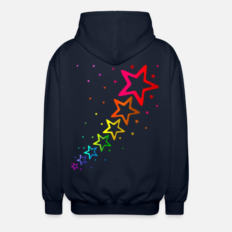 bunte Sterne Regenbogenfarben - Unisex Kapuzenjacke - Navy