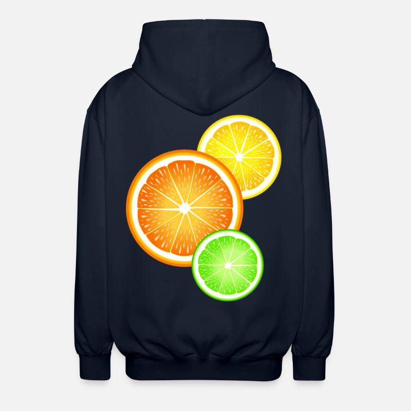 Agrumi Arancia Limone Lime - Felpa unisex con cappuccio - blu scuro