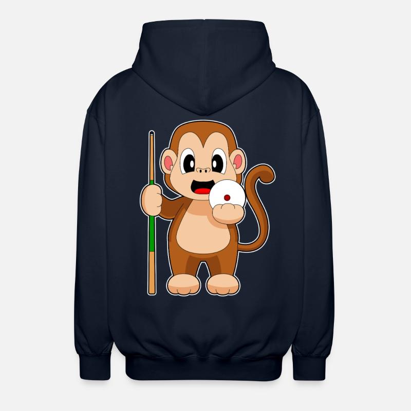 Queue de billard Monkey - Veste à capuche unisexe - marine