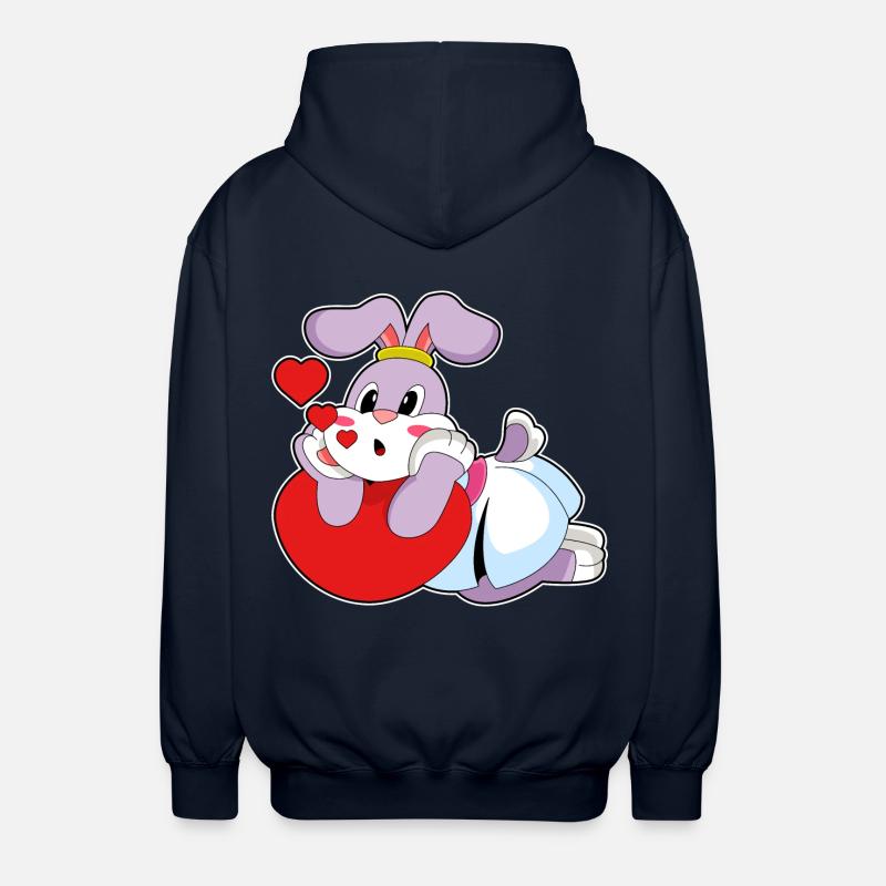 Mariage Rabbit Bride Heart - Veste à capuche unisexe - marine