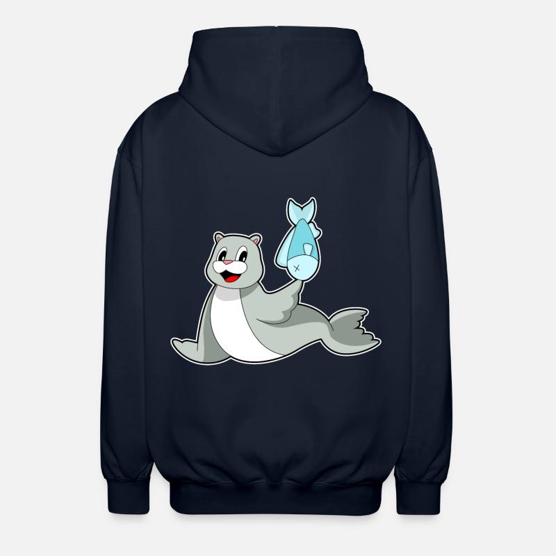 Poisson phoque - Veste à capuche unisexe - marine
