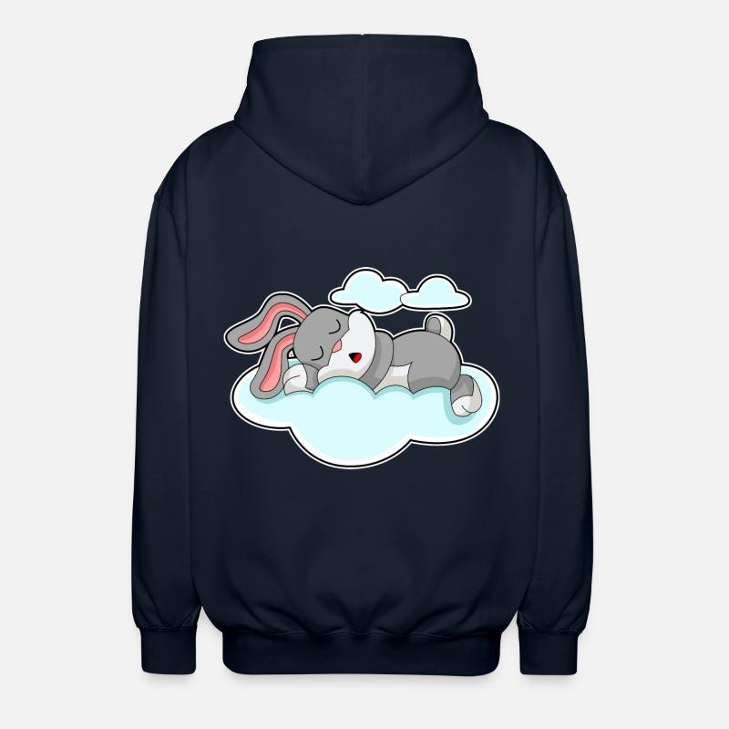 Nuages endormis de lapin - Veste à capuche unisexe - marine