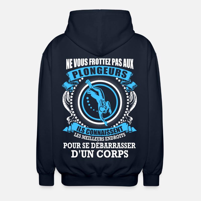 Plongeurs et corps - Veste à capuche unisexe - marine
