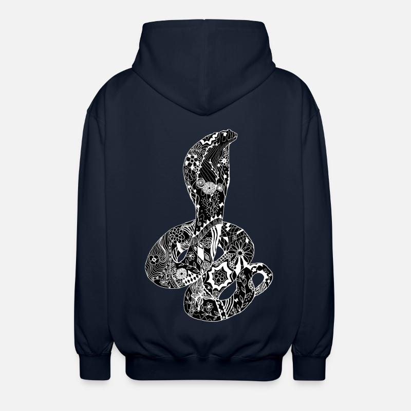 Patchwork Cobra - Unisex Hooded Jacket - navy