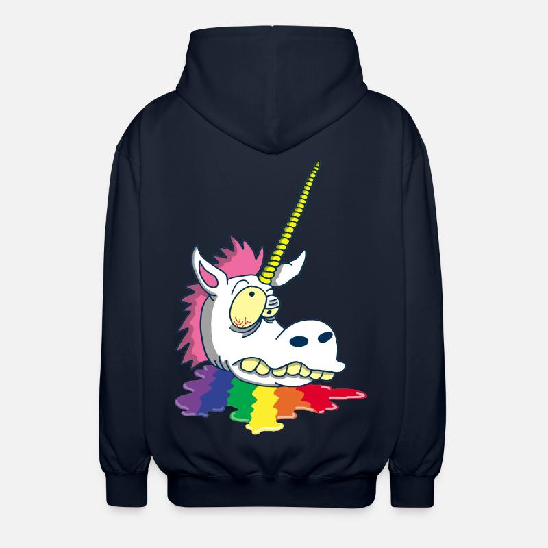 Abgetrennter Kopf eines Einhorns - Unisex Kapuzenjacke - Navy