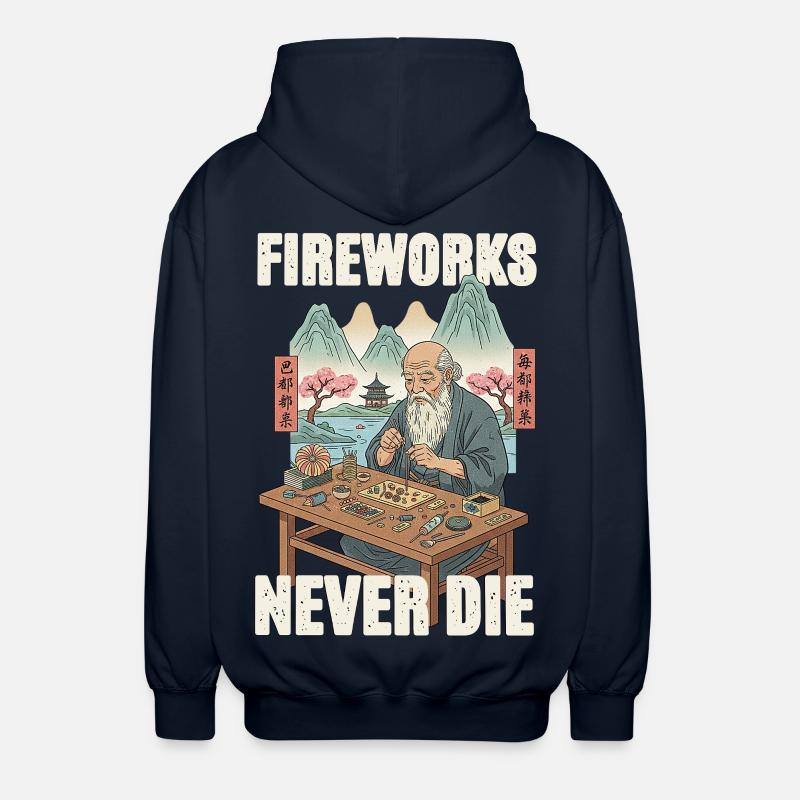 Fireworks Never Die - Unisex Kapuzenjacke - Navy