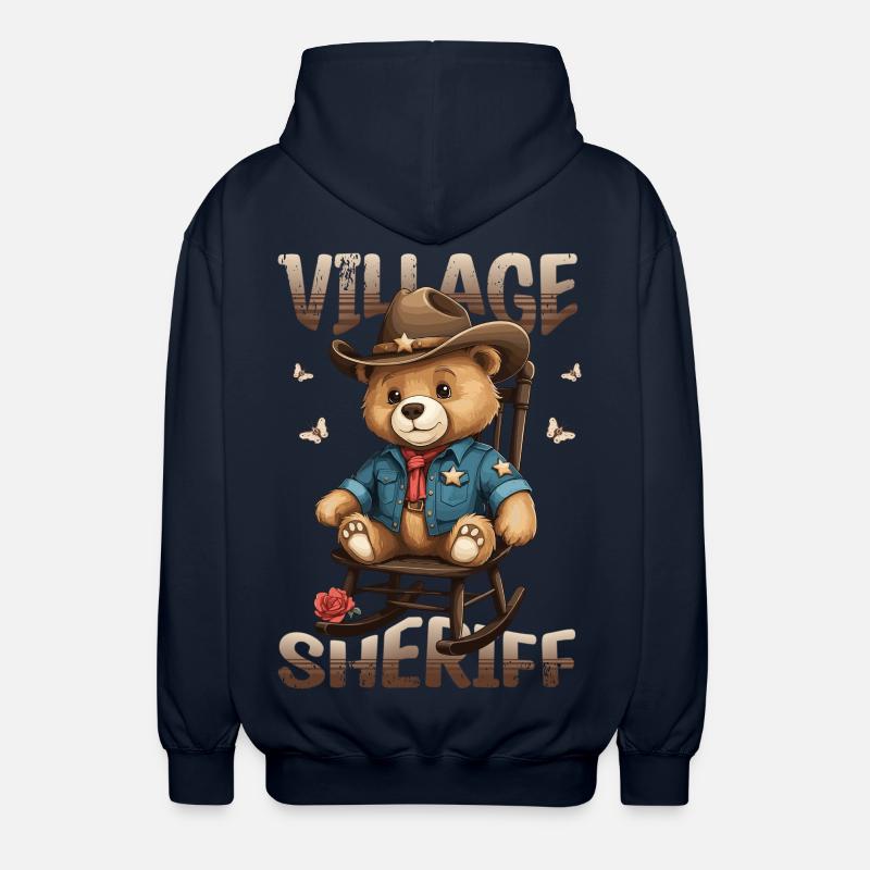 Bär der Dorf Sheriff - Unisex Kapuzenjacke - Navy