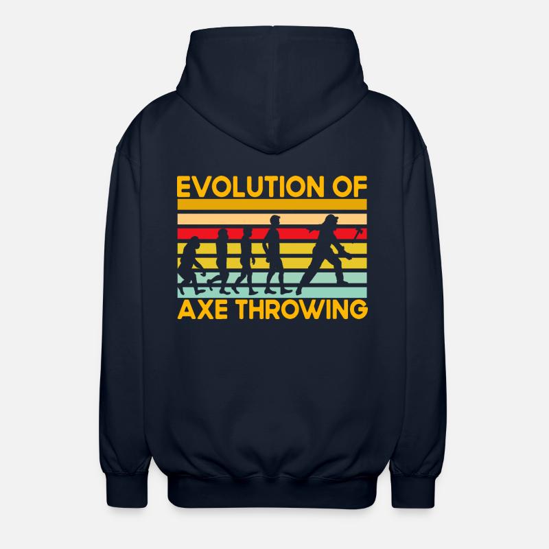 Evolution of Axe Throwing - Unisex Kapuzenjacke - Navy