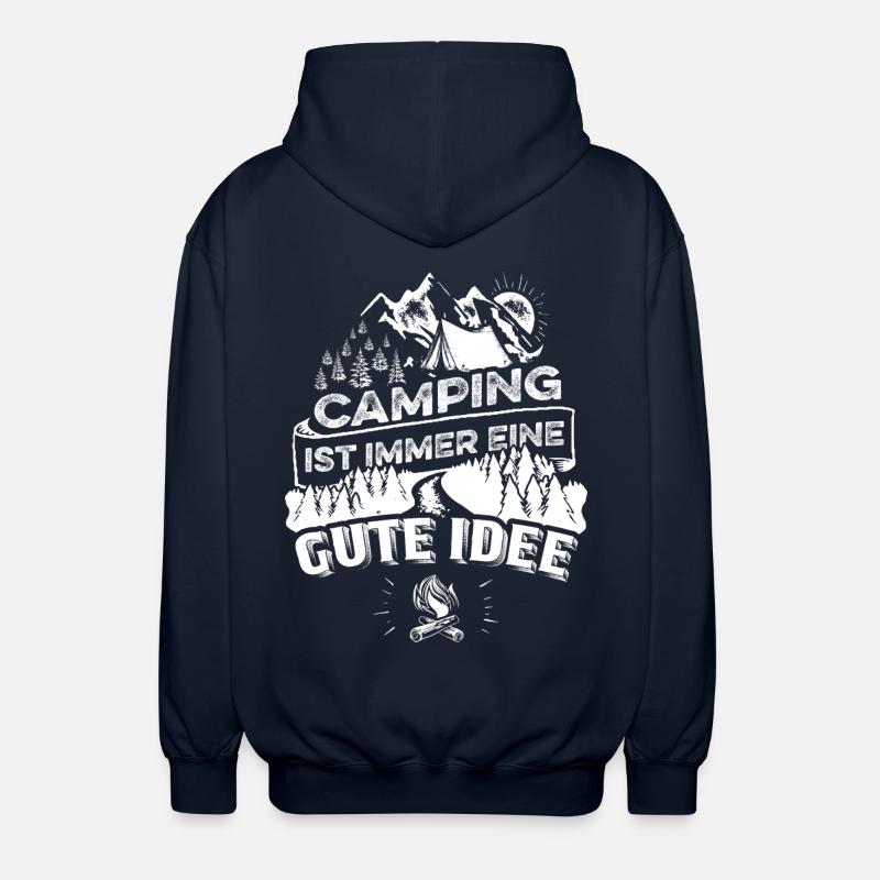 Camping eine gute Idee - Unisex Kapuzenjacke - Navy