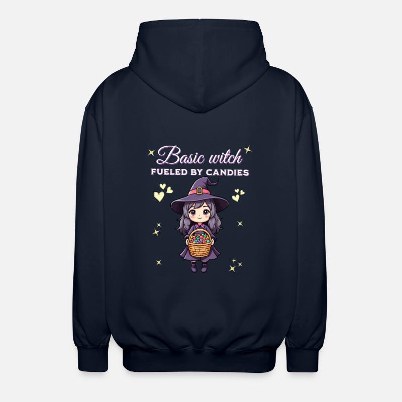 Basic witch fueled by candies - Unisex Hooded Jacket - navy