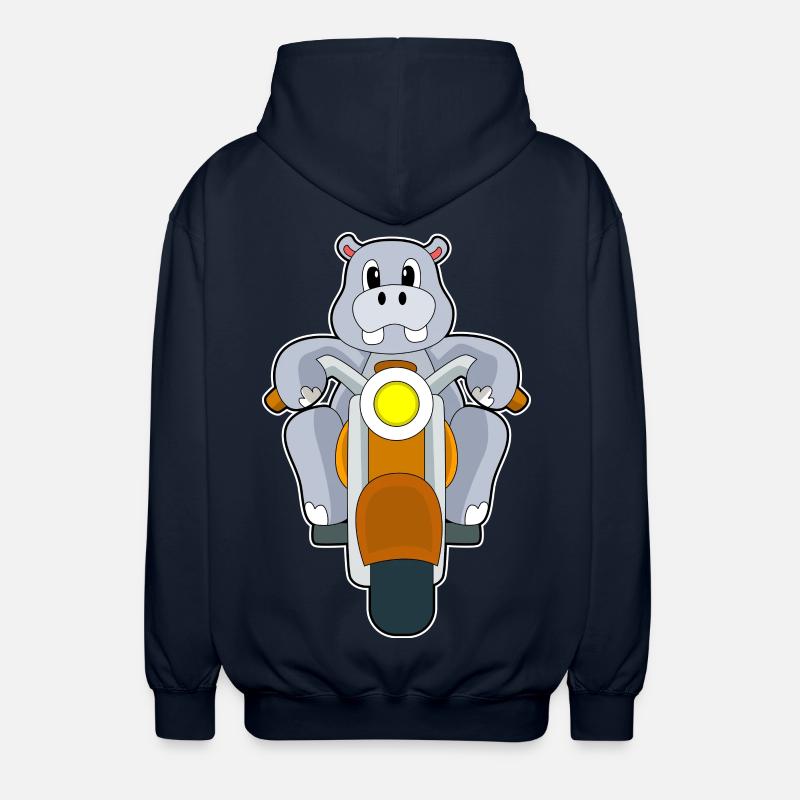Moto Hippopotame - Veste à capuche unisexe - marine