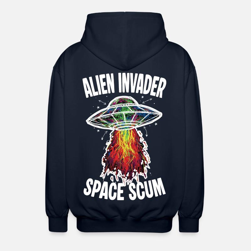 OVNI Alien Invader Space Scum Scribble - Veste à capuche unisexe - marine