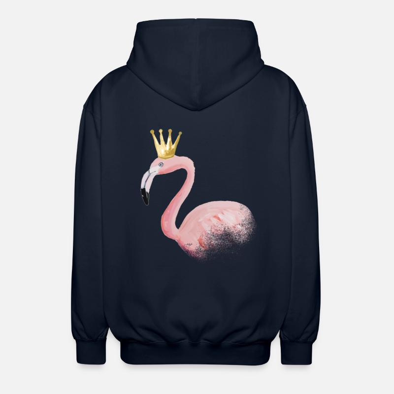 flamingo mit Krone - Unisex Kapuzenjacke - Navy