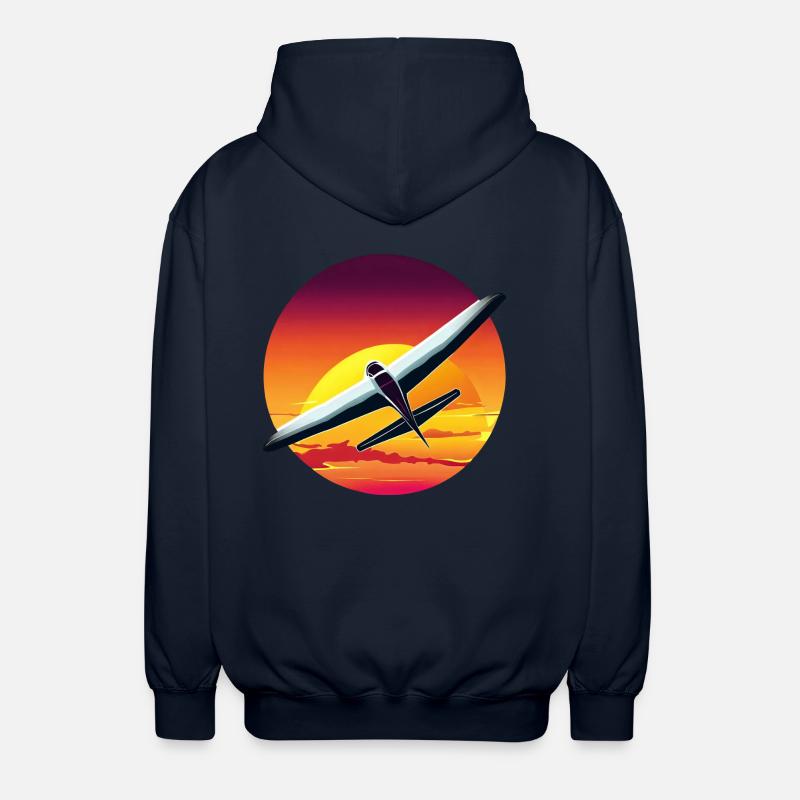 Planeur au coucher du soleil - Veste à capuche unisexe - marine