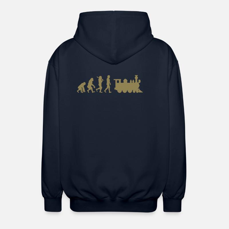 Evolution Eisenbahn Lokomotive - Unisex Kapuzenjacke - Navy